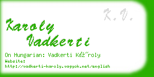 karoly vadkerti business card